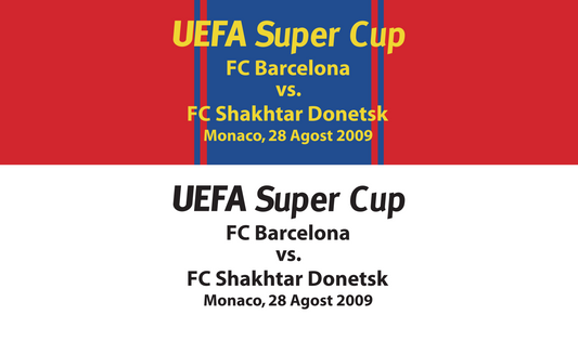 UEFA Super Cup 2009 Match Details preview image showing the vector artwork design for this digital download.